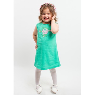 Embroidered dress for girl "Smile of Rose" Mint